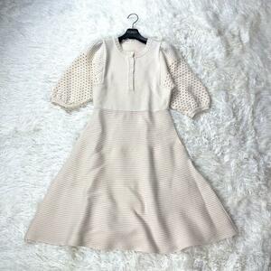 美品 FOXEY フォクシー ニット ドレス スノー ワンピース アイボリー 38 Knit Dress Snow Princess ニット ドレス スノー プリンセス