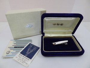 ミキモトパール 御木本真珠店 クリップ式 ネクタイピン SILVER × Pearl タイピン tie clip Mikimoto Pearl MIKIMOTO ☆P