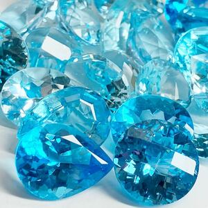 ［天然ブルートパーズおまとめ 200ct］A ルース 裸石 宝石 ジュエリー jewelry blue topaz DI0 ②