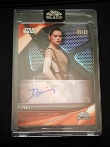 06/25 Star Wars Topps Chrome Black Daisy Ridley as ReyAutograph Orange Parallel