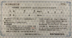 【送料63円】(1～4枚)東海汽船 株主乗船割引券
