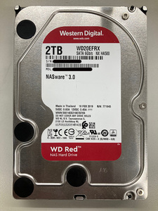 中古HDD 2TB Westen Digital Red WD20EFRX 3.5インチ SATA NAS用 38178時間