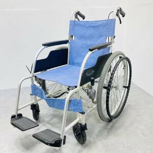 【240329-03】車椅子 MATSUNAGA マツナガ 型式 ECO-201B 折りたたみ車椅子 介護用品 自走用車椅子 背折れ式 介助ブレーキ付き アルミ製