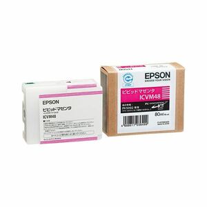【新品】（まとめ） エプソン EPSON PX-P／K3インクカートリッジ ビビッドマゼンタ 80ml ICVM48 1個 【×6セット】