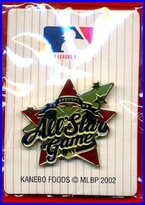 ◆ ＭＬＢ・All-star Game（オールスターゲーム）/ピンバッチ◆KANEBO FOODS MLB 2002ベースボールガム◆①