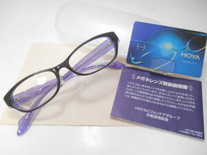 ★即決★ＨＯＹＡブルーライトカットＰＣレンズ付き老眼鏡●GOSH／日本製プラスティックフレーム・パールダークグレー／クリアパープル