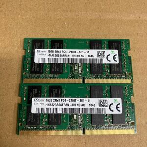 K133 SK hynix ノートPCメモリ 16GB 2Rx8 PC4-2400T 2枚