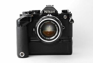 ★実用美品★ ニコン NIKON FM ボディ ブラック + レンズ NIKKOR-S Auto 50mm F1.4 + MD-11 モータードライブ #K26145-160