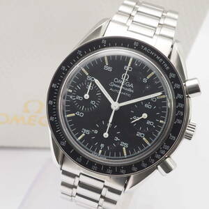 【希少品】オメガ スピードマスターオートマ Ref,175.0032/0033 Cal,1141OMEGA Speedmasterクロノグラフ自動巻 黒 男性+元箱[53813831-ZH4