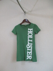 HOLLISTER緑プリントTシャツ（USED）80217