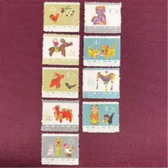 中国切手　1963年　玩具　9種完