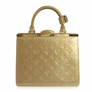 （美品）ルイ ヴィトン LOUIS VUITTON デエス PM ハンドバッグ モノグラム ヴェルニ レザー ベージュプードル ゴールド 金 M91760