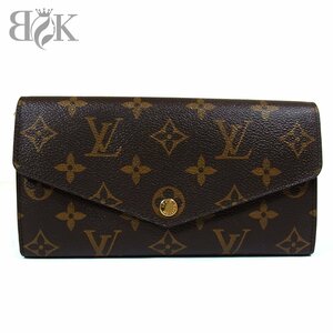 美品 ヴィトン モノグラム ポルトフォイユ サラ M60531 二つ折り長財布 ゴールド金具 ブラウン LOUIS VUITTON ◆