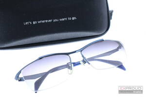 良品★F11 眼鏡市場 サングラス ISG-M120 ネイビー メンズ スタンダードモデル メガネケース付き アイウェア メガネ メガネフレーム 度あり