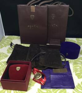 （二十一） アガット agete 　箱　ボックス　紙袋　ジュエリーケース　ポーチ　紫保護袋