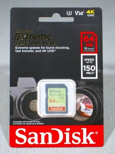 【未開封】SanDisk Extreme 64GB SDカード SDXC UHS-I SDSDXV6-064G-GNCIN 送料84～
