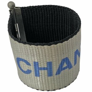 シャネル CHANEL ロゴ ブレスレット 腕輪 ココマーク ブレスレット シルバーメッキ アイボリー ブルー レディース 【中古】