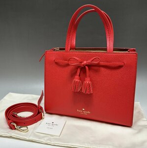 未使用 kate spade 2way ミニトートバッグ レッド系 ハンドバッグ ショルダーストラップ付き PXRU7598 レディース 福井県質屋の質セブン