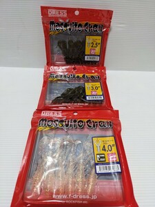 [ドレス] モスキートクロー 3.0inch ワーム サーフ ヒラメ マゴチ ハタ ウェーディング 根魚　DRESS　2.5インチ 4.0インチ