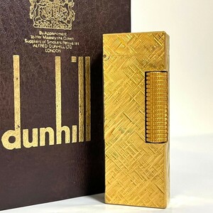 dunhill ダンヒル ライター ガスライター ゴールド ローラー 喫煙具　箱付き　a11