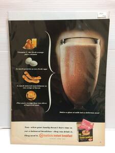 1964年10月16日号【Carnation instant breakfast チョコレートドリンク】ライフLIFE誌 広告切り抜き アメリカ買い付け品used60sビンテージ
