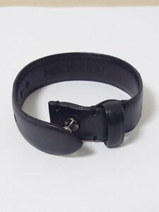 【 中古品 】Neil Barrett ( ニールバレット ) メンズ ブレスレット アクセサリー 黒 ブラック レザー 現状品