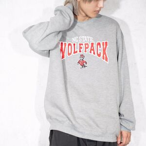 USA VINTAGE NC STATE WOLFPACK COLLAGE DESIGN EMBROIDERY SWEAT SHIRT/アメリカ古着カレッジデザイン刺繍スウェット