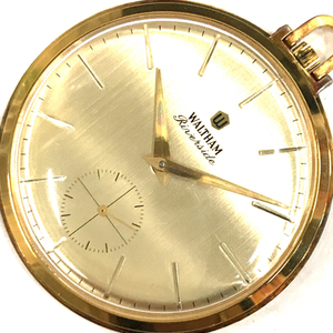 ウォルサム リバーサイド 手巻き 機械式 スモセコ スモールセコンド 懐中時計 ゴールドカラー メンズ WALTHAM