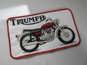 【大きめ】ビンテージ Triumph トリンプ トライアンフ オートバイ バイク レーシング ロゴ ワッペン/ 刺繍 レーシング 自動車 整備 B02
