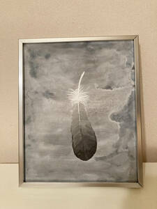 「落羽」◆欧米コレクター間で注目のアーティスト「Masahiro Narita」絵画(フレームと直筆サイン入り)　