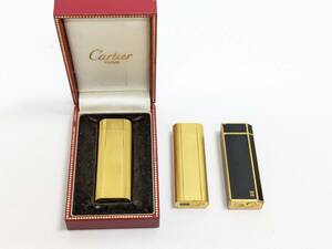 ☆Cartier カルティエ　ライター3点　ゴールド/ブラック　火花確認済☆