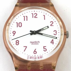Swatch スウォッチ PINK 腕時計 GR130 クオーツ コレクション おしゃれ ピンク シンプル コレクター 可愛い アナログ ラウンド 軽量 軽い