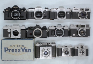 ジャンク 全11機種 シャッターOK 保証無し 写真多数掲載 Canon A-1 AE-1 Program Topcon RE-2 Olympus OM-2 Spot Fujica AX-5 Press Van等