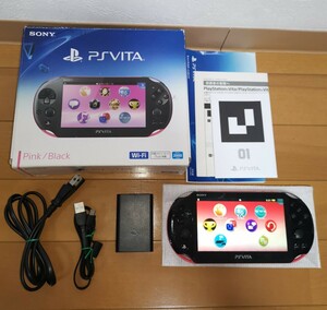 ● 美品 送料無料 fw3.55 PCH-2000 Pink Black ピンクブラック SONY 中古 PS Vita PlayStation Vita psvita ●