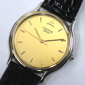 【SEIKO】セイコー クレドール 8J81-6B00　K18 ベゼル クォーツ メンズ 腕時計