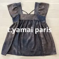 美品　t.yamai paris ブラウス　ティヤマイパリ　トッブス　半袖