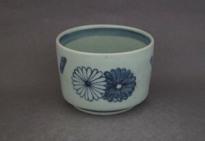 【GTS】中国明・古染付菊扇文茶碗16～17世紀