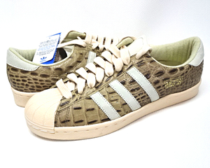 US9(J270)デッドストック【adidas 014305 SUPERSTAR VINTAGE CHALK/BONE-D BROWN アディダス スーパースター ヴィンテージ クロコダイル】 