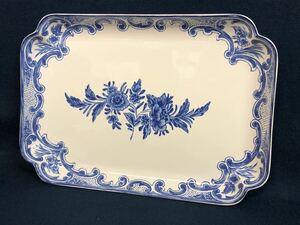 TIFFIANY DELFT ティファニー 大皿 36.5×25.5㎝ 中古 現状品 デルフト焼き 製造中止 TIFFANY&Co. 中古 保管品