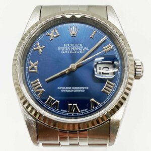 ROLEX ロレックス デイトジャスト 腕時計 時計 メンズ ファッション シルバー ブルー ネイビー 16234 USED