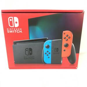 ■未使用品Switch本体【NintendoSwitch本体/ジョイコンネオンブルーレッド】販売店舗印有/送料無料/１円～（S01）