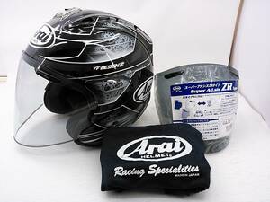 【送料無料】使用極わずか 美品 Arai アライ SZ-Ram4 CHRONUS クロノス Mサイズ スモークシールド付き ジェットヘルメット