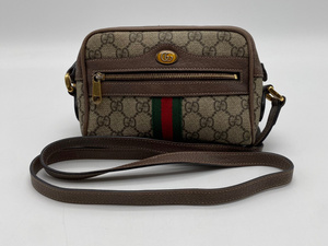 【１円～】GUCCI グッチ GGスプリーム オフィディア PVC×レザー ショルダーバッグ　ミニバッグ