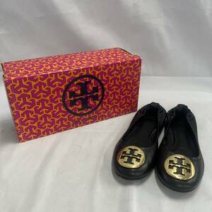 TORY BURCH トリーバーチ フラットシューズ 金ロゴ レザー