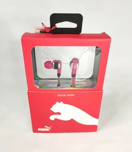 PUMA EL DIEGO インイヤーヘッドフォン ピンク IN-EAR-PNK ポーチ付(プーマ イヤホン MAD6000-PNK)