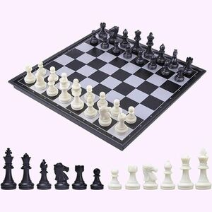 Kosun L 収納便利 黒と白の駒 折りたたみチェスボード マグネット式 国際チェス チェスセット 298