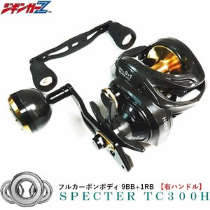 フルカーボンボディ ソルトユース ベイトリール 【 右ハンドル 】 ジギンガーZ TDC300 / 301改 SLJ スロージギング タイラバ 6.3:1