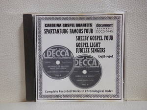 [CD] CAROLINA GOSPEL QUARTETS / 1938 - 1939 - SPARTANBURG FAMOUS FOR, SHELBY GOSPEL FOUR, GOSPEL LIGHT JUBILEE SINGERS