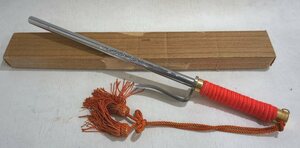 1円～ 【刀装具】 十手 レプリカ 龍彫 鉄製 長さ 40.6㎝ 重量 約519g 　