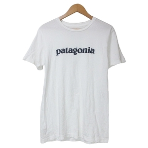 パタゴニア Patagonia テキスト ロゴ オーガニック Tシャツ 39154 半袖 アウトドア ウエア クルーネック スリムフィット XS 白 ■GY01